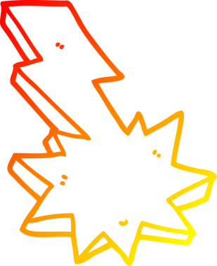 Bir insanın çizdiği karikatür yıldırımının sıcak çizgi çizimi