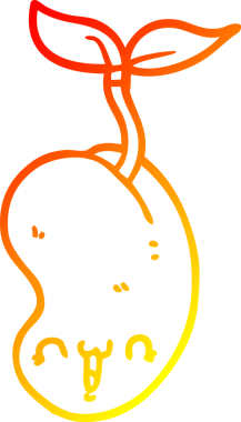 Bir insan tarafından çizilmiş sevimli bir çizgi film tohumu çizimi.