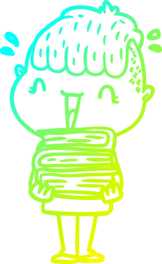 Bir çizgi filmin soğuk gradyan çizimi mutlu bir çocuğun bir insan tarafından çizilmesine şaşırdı