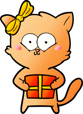 Bir insan tarafından çizilmiş çizgi film kedisi.