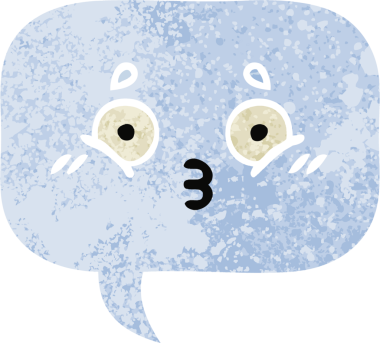 Bir insan tarafından çizilmiş bir konuşma baloncuğunun retro çizim tarzı karikatürü