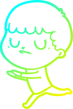 Bir insan tarafından çizilmiş soğuk gradyan çizgi film karakteri.