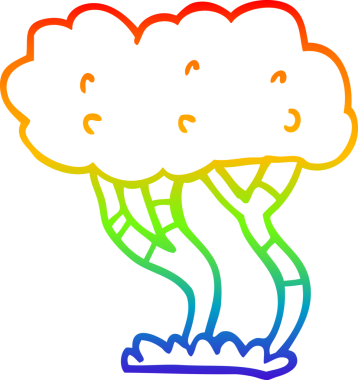 gökkuşağı gradyan çizgisi bir insan tarafından çizilmiş bir çizgi ağaç