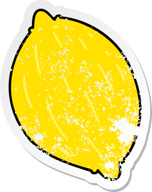 Bir insan tarafından çizilmiş limonun sıkıntılı karikatür çizimi