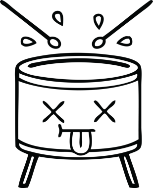 Bir insan tarafından çizilmiş davul çizimi