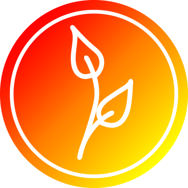 Bir insan tarafından çizilmiş doğal yaprak dairesel simgesi.