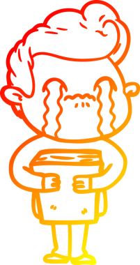 Bir insan tarafından çizilmiş ağlayan bir çizgi film karakteri çizimi.