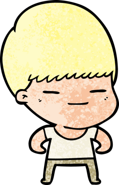 Bir insan tarafından çizilmiş kendini beğenmiş bir çocuk.