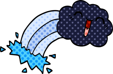 karikatür gökkuşağı yağmur bulutu bir insan tarafından çizildi