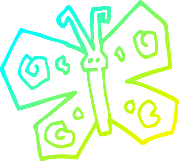 Bir insan tarafından çizilen kelebeğin soğuk gradyan çizgisi.