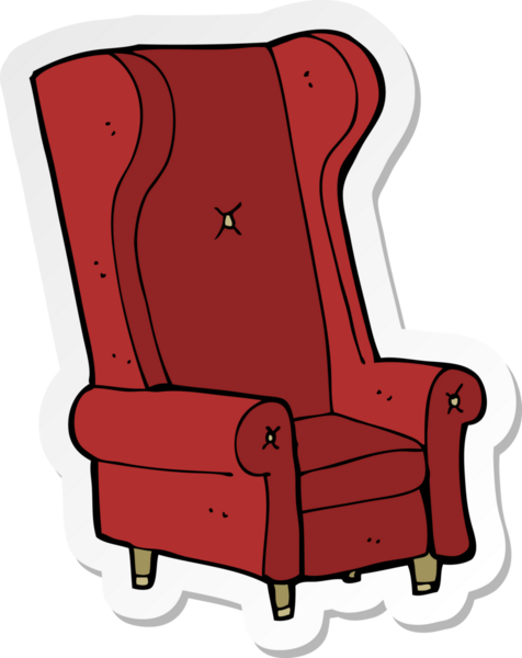 Bir insan tarafından çizilmiş eski bir sandalyenin çıkartması.