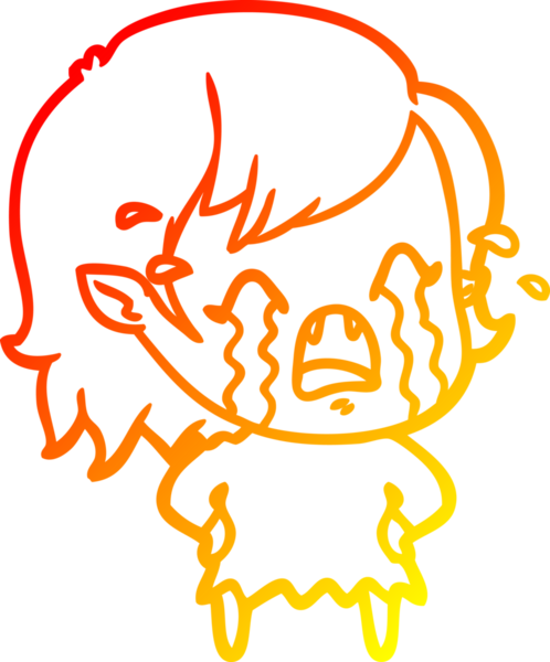 Bir insan tarafından çizilmiş ağlayan vampir kız çizgi filmi.