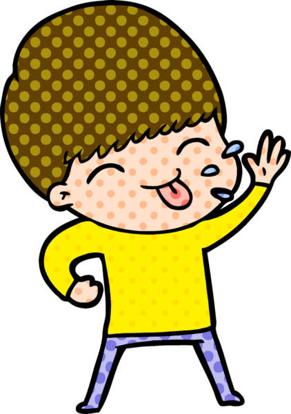 Bir insan tarafından çizilmiş mutlu çizgi film çocuğu.