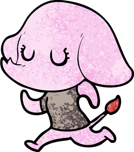 Bir insan tarafından çizilmiş şirin bir fil.