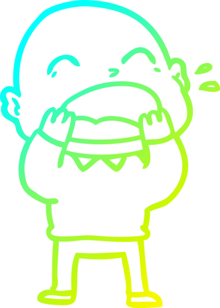 Bir insan tarafından çizilmiş kel adam diye bağıran bir çizgi film çizimi.