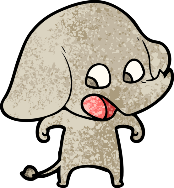 Bir insan tarafından çizilmiş şirin bir fil.