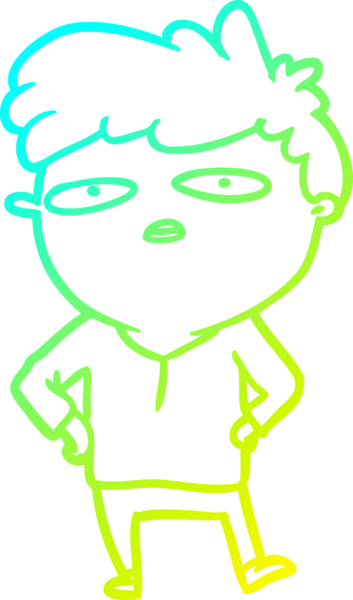 Bir insan tarafından çizilmiş sabırsız bir adamın soğuk gradyan çizgisi