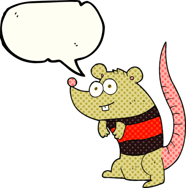 Bir insan tarafından çizilmiş serbest çizilmiş çizgi roman konuşma balonu fare.