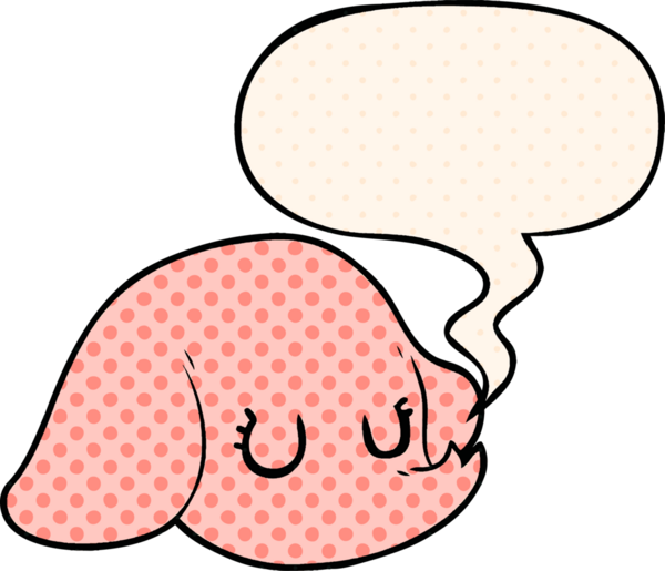 Çizgi roman tarzında konuşan fil suratlı bir insan tarafından çizilmiş.