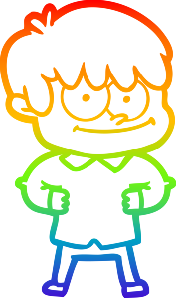 gökkuşağı gradyanı çizimi bir insan tarafından çizilmiş mutlu bir çizgi film adamı