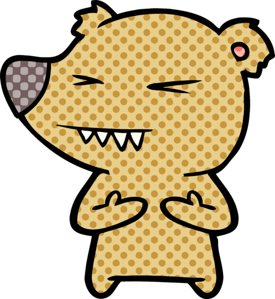 Bir insan tarafından çizilmiş kızgın ayı çizgi filmi.