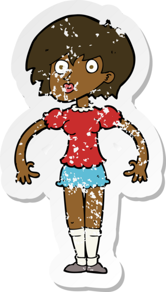 Bir insan tarafından çizilmiş bir karikatürün gerilimli çıkartması.