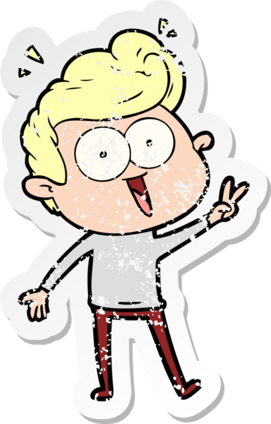 Bir insan tarafından çizilmiş, kederli bir çizgi film çıkartması.