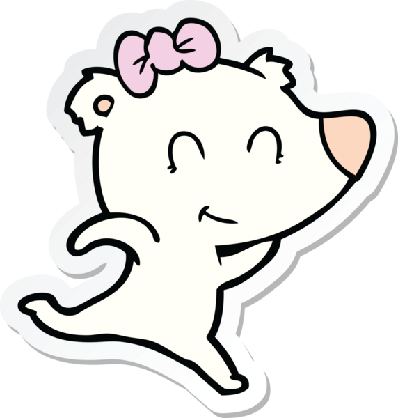 Bir insan tarafından çizilmiş dişi kutup ayısının çıkartması.