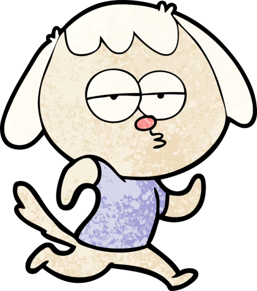 Bir insan tarafından çizilmiş, sıkılmış bir köpek.