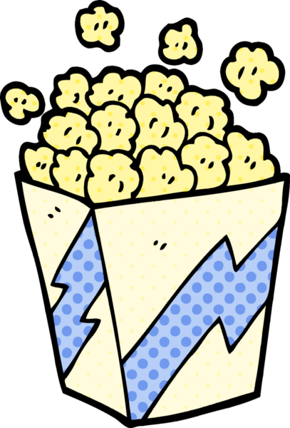 Bir insan tarafından çizilmiş karikatür patlamış mısır.