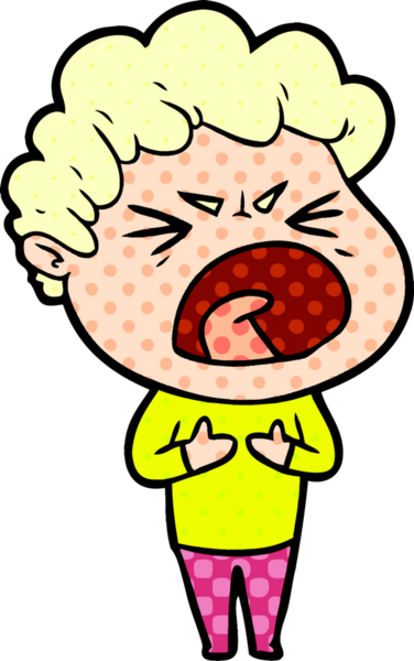 Bir insan tarafından çizilmiş öfkeli bir adam.