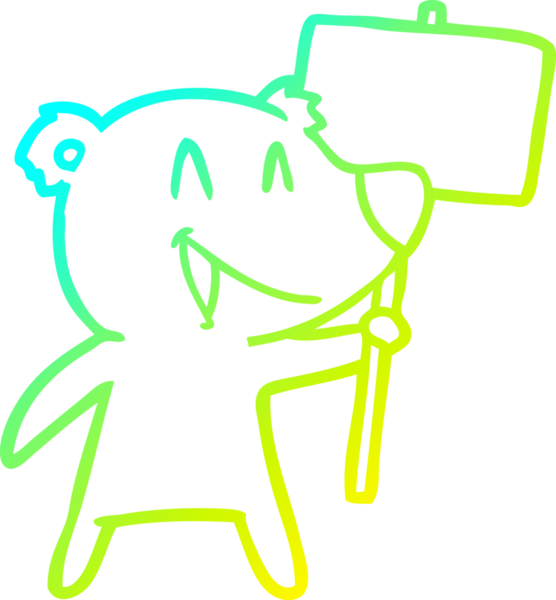 Bir insan tarafından çizilmiş soğuk gradyan bir ayı karikatürü.