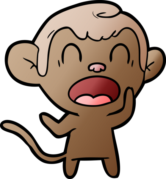 Bir insan tarafından çizilmiş bağıran çizgi maymun.