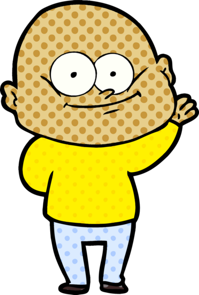 Bir insan tarafından çizilmiş kel bir adam.