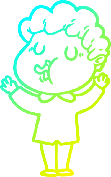 Bir insan tarafından çizilmiş bir çizgi film karakterinin çizimi.