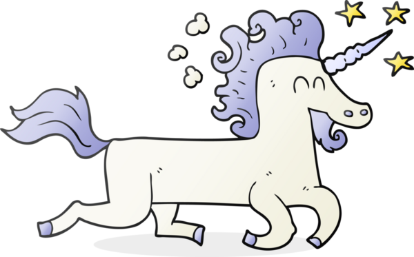 Bir insan tarafından çizilmiş tek boynuzlu at çizimi.