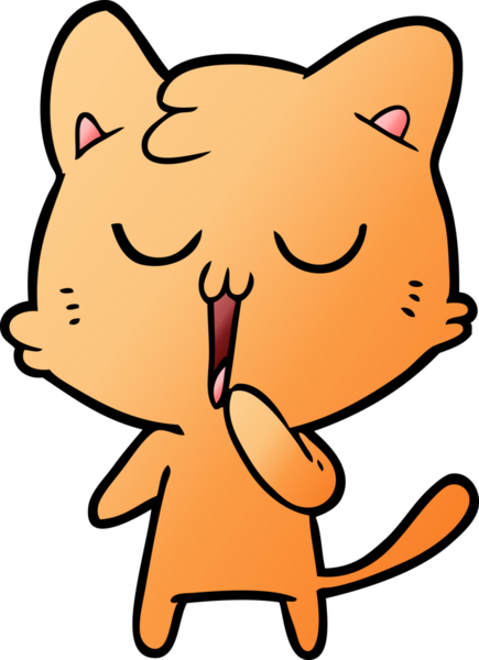 Bir insan tarafından çizilmiş çizgi film kedisi.