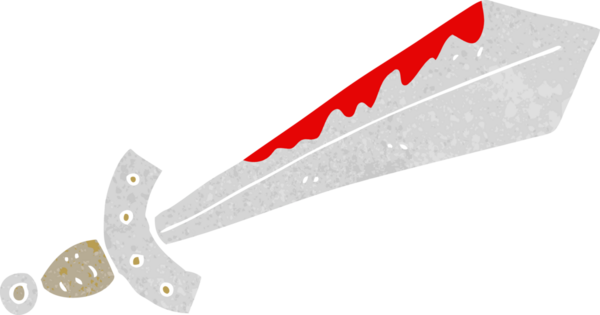Bir insan tarafından çekilen kanlı bir kılıç.