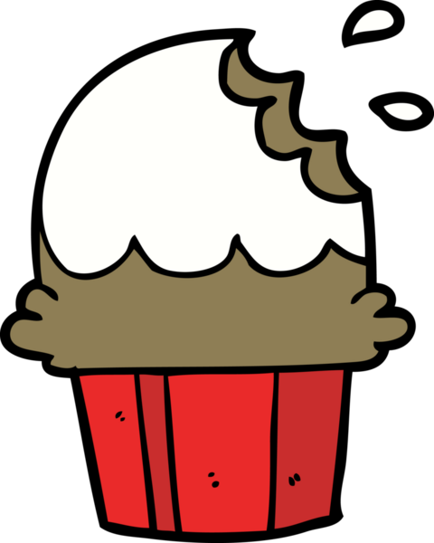 Bir insan tarafından çizilmiş çikolatalı kek.