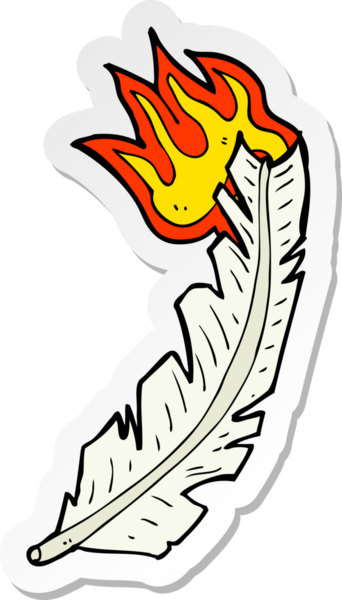 Bir insan tarafından çizilmiş yanan bir çizgi filmin çıkartması.