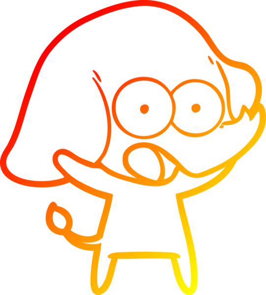 Bir insan tarafından çizilmiş şirin bir fil çizimi.