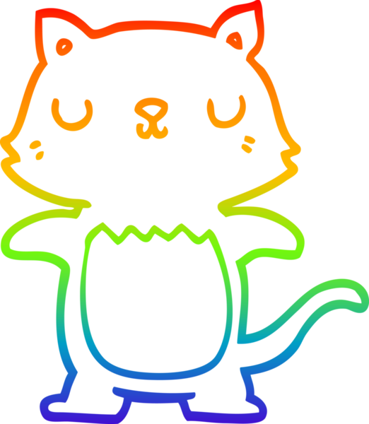 gökkuşağı gradyanı çizimi bir insan tarafından çizilmiş çizgi film kedisi