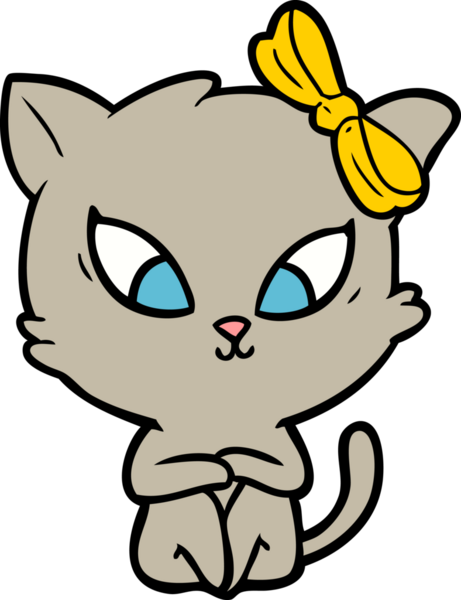 Bir insan tarafından çizilmiş çizgi film kedisi.