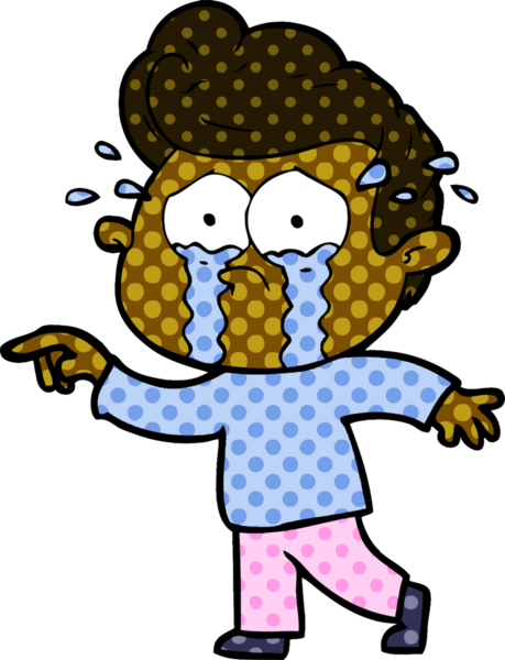 Bir insan tarafından çizilmiş ağlayan bir karikatür.