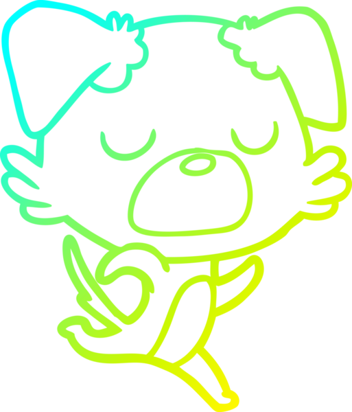 Bir insan tarafından çizilen çizgi film köpeğinin soğuk gradyan çizgisi.