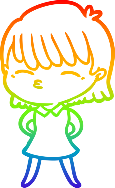 gökkuşağı gradyan çizimi bir insan tarafından çizilmiş bir karikatür kadın