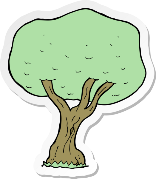 Bir insan tarafından çizilmiş karikatür ağacının çıkartması.