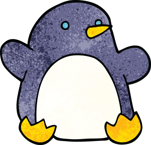 Bir insan tarafından çizilmiş bir karalama Noel pengueni.