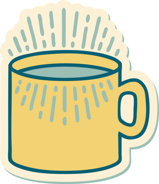 Dövme çıkartması geleneksel kahve tarzında bir insan tarafından çizilmiş.