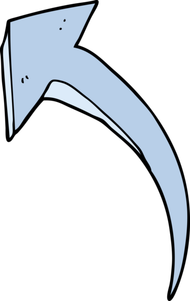 bir insan tarafından çizilmiş çizgi film oku